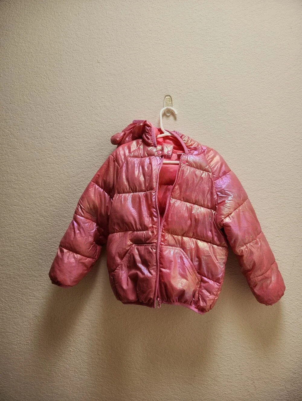 Pink Irridesent Winter Coat  with Hood 5T